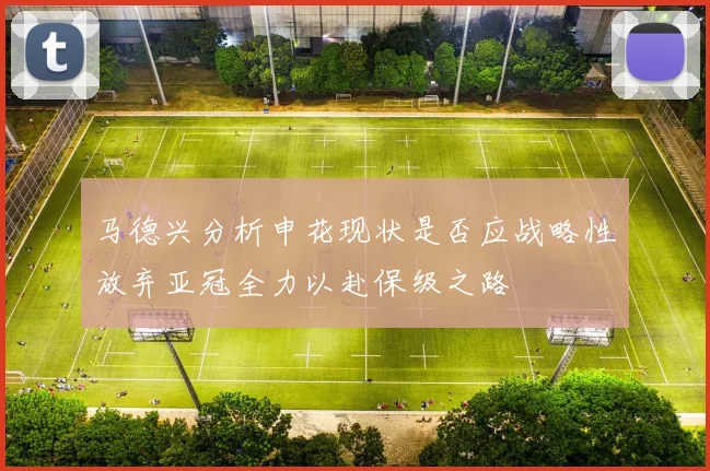 马德兴分析申花现状是否应战略性放弃亚冠全力以赴保级之路
